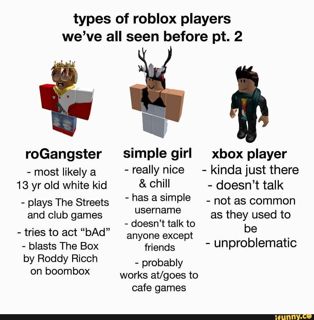 types of roblox players be like - Imgflip