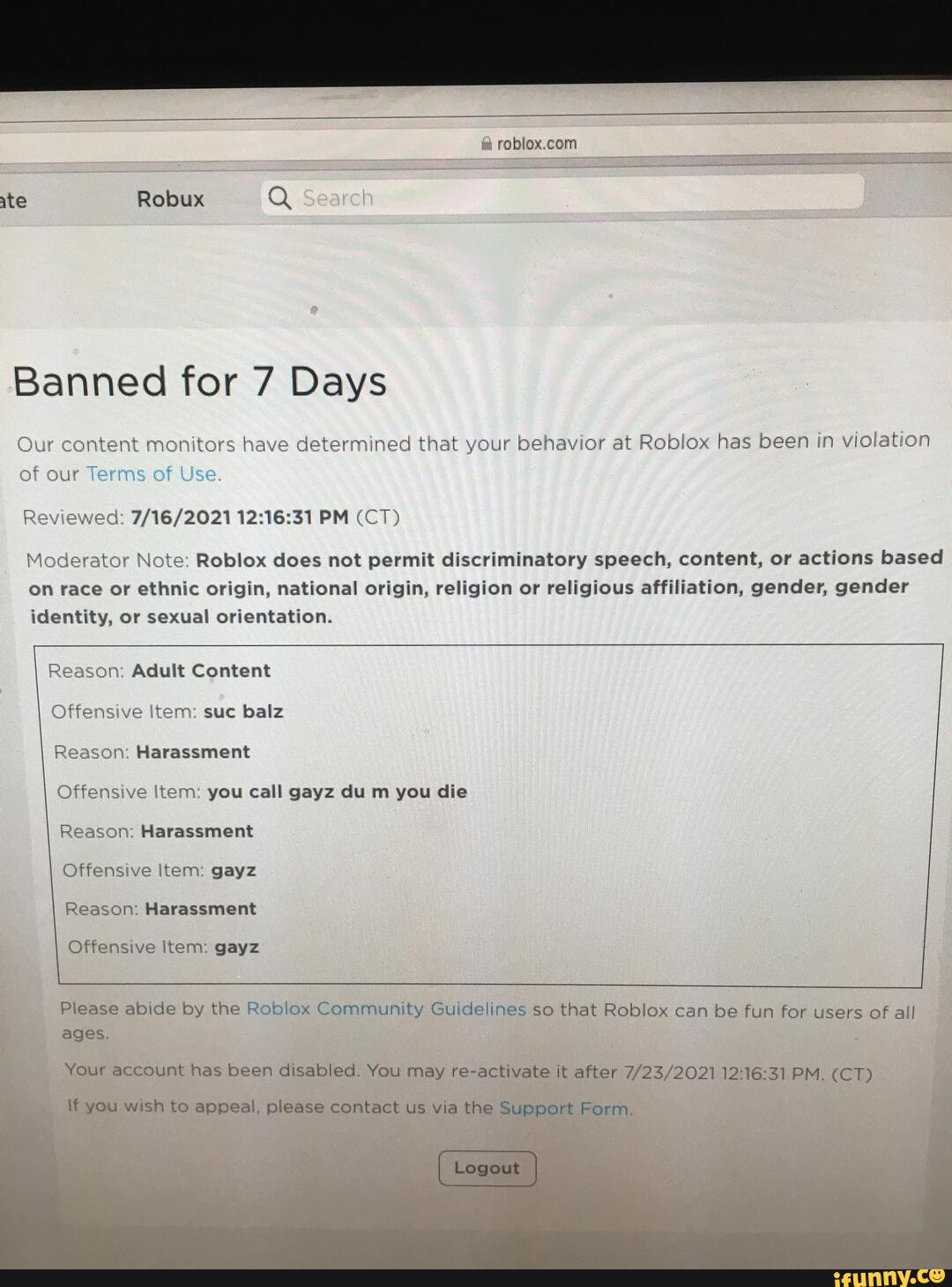 Illegal Content - Roblox thinks I'm a terrorist for a tattoo (or the  necklace) on this outfit I made : r/ROBLOXBans