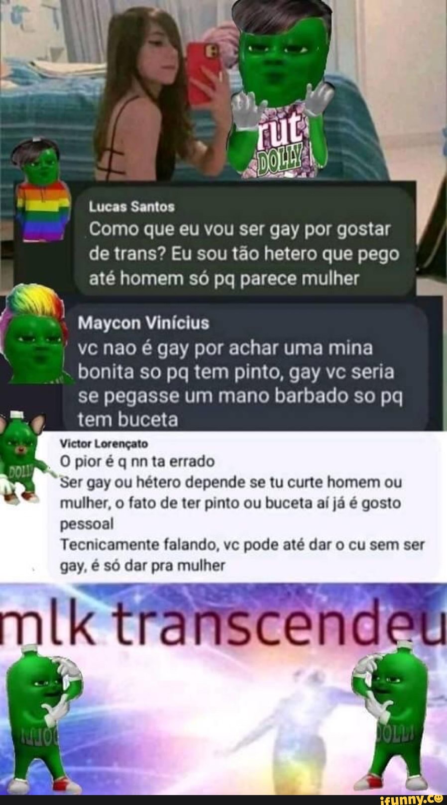 Lucas Santos Como que eu vou ser gay por gostar de trans? Eu sou tão hetero