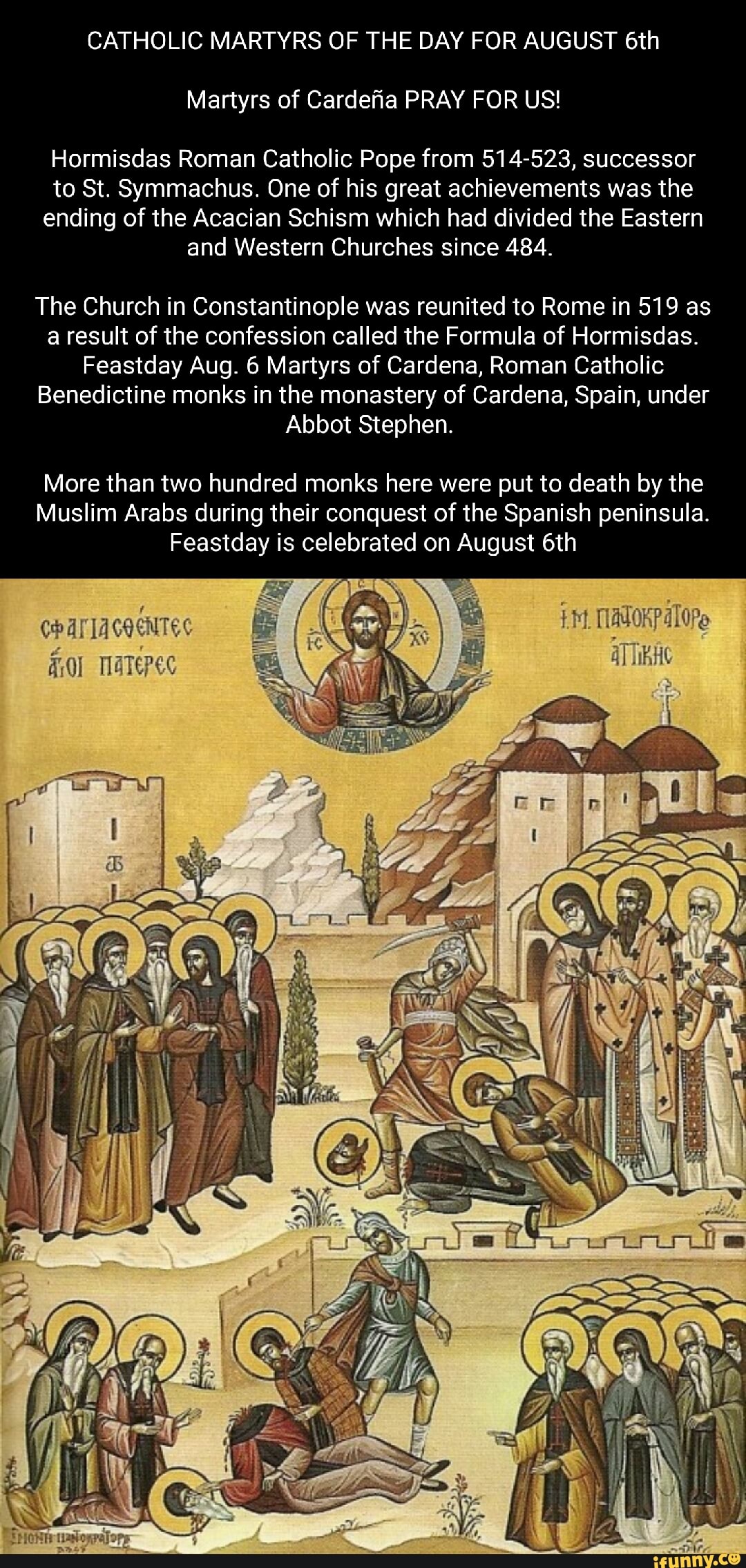 CATHOLIC MARTYRS OF THE DAY FOR AUGUST Martyrs of Cardefia PRAY FOR US ...