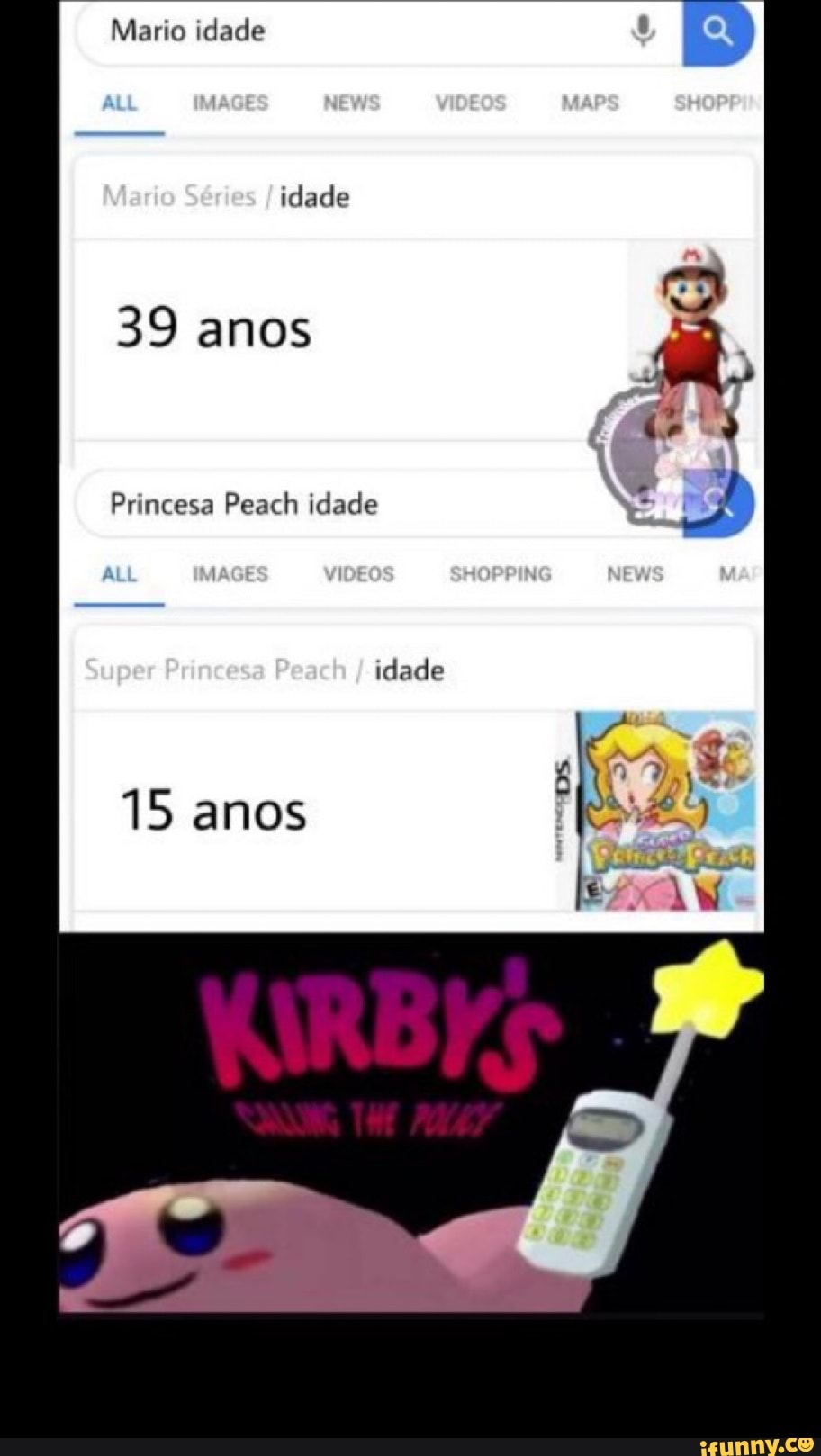 Mario idade idade 39 anos Princesa Peach idade AÇÕES) idade Al 15 anos -  iFunny Brazil