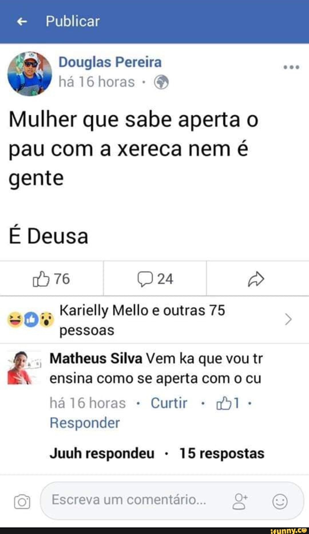 Mulher que sabe aperta o pau com a xereca nem é gente E Deusa Karielly Mello