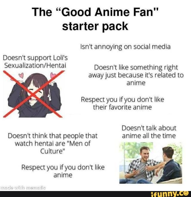 The Good Anime Fan Starter Pack : r/starterpacks