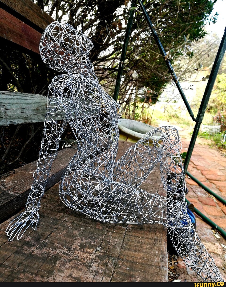 Stainless steel wire mesh figure sculpture iFunny Brazil