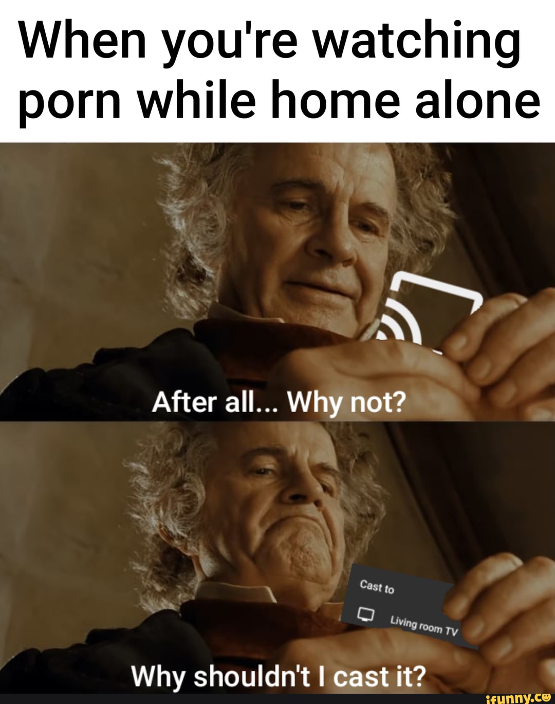 Watching You Watching Porn Caption - When you're watching porn while home alone After all... Why not? Cast \\  Cast to O Living re om Ty Why chouldn't cact it? - iFunny Brazil