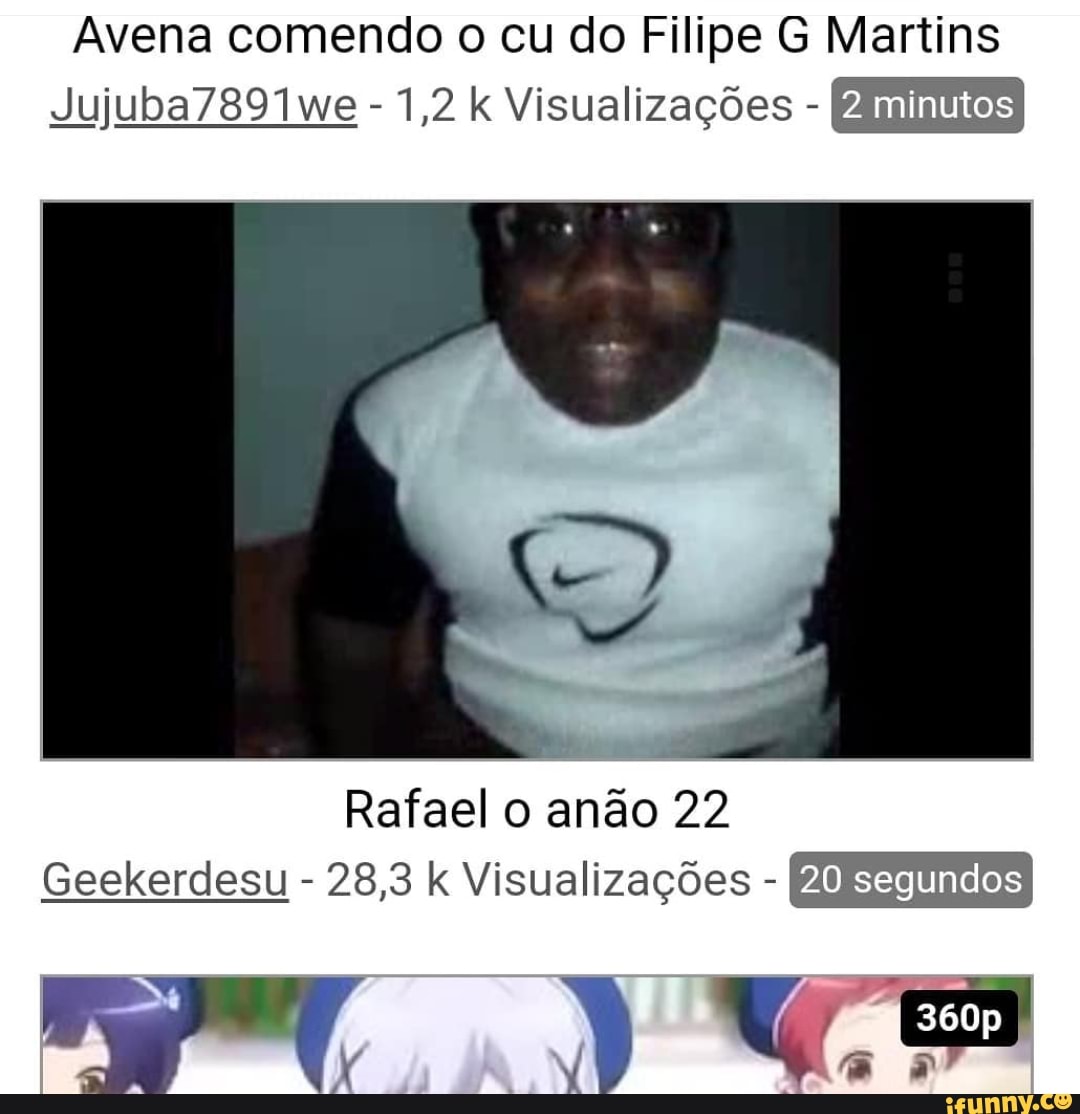 Avena comendo o cu do Filipe G Martins Jujuba7891we 1,2 k Visualizações  Rafael o anao 22 Geekerdesu 28,3 k Visualizações - iFunny Brazil