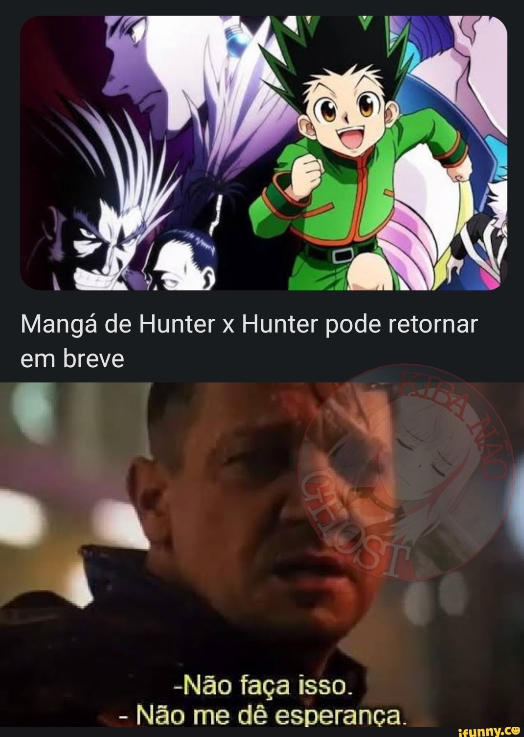 Todo mundo ganhando uma nova temporada fandom de Hunter x Hunter - . -  rree--- - iFunny Brazil
