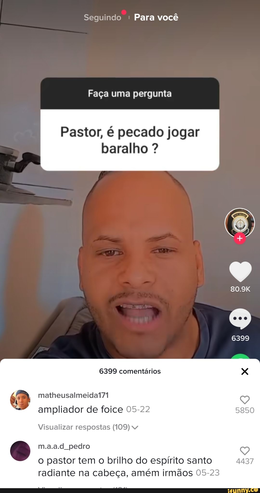 Faça uma pergunta Pastor, é pecado baforar lança? - iFunny Brazil