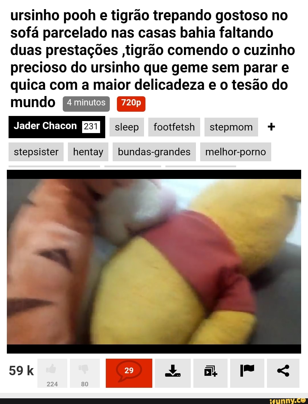 Ursinho pooh e tigrão trepando gostoso no sofá parcelado nas casas bahia  faltando duas prestações ;tigrão