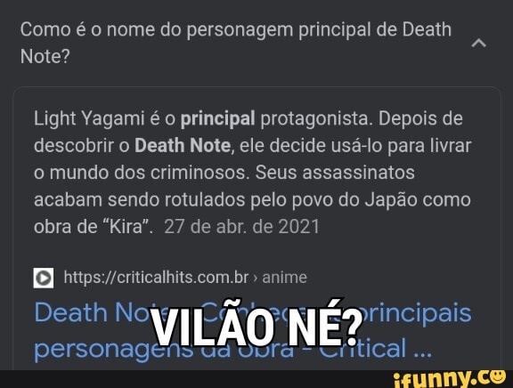 Death Note - Conheça os principais personagens da obra - Critical Hits