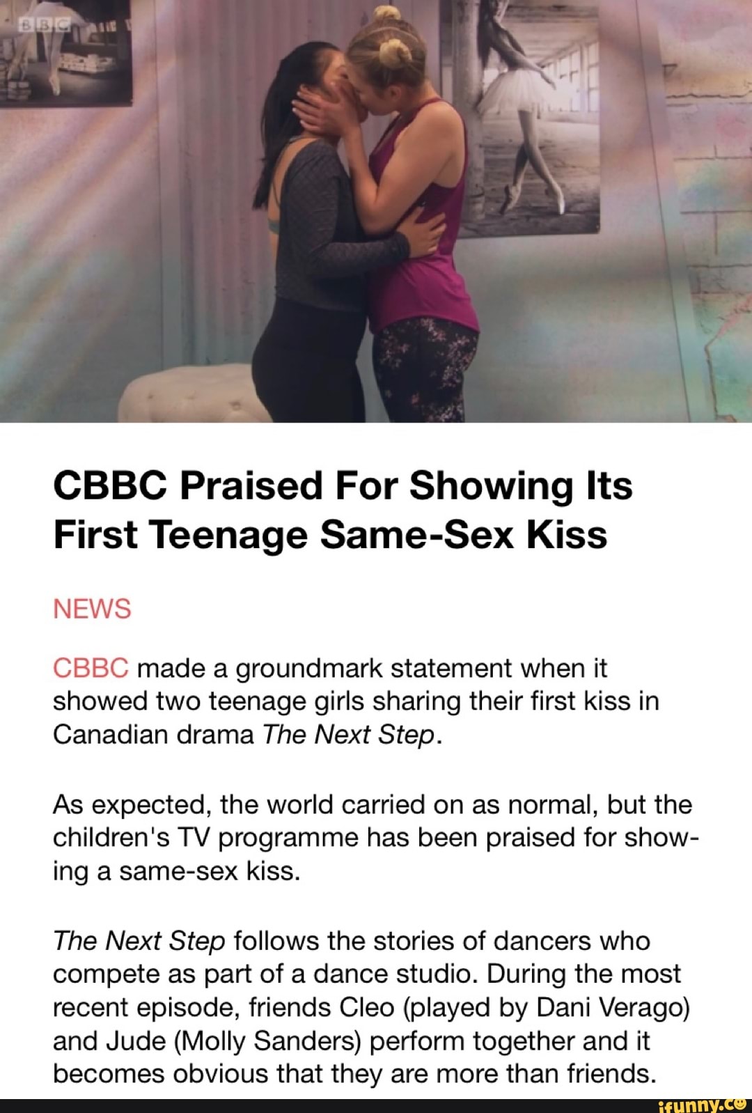 CBBC Praised For Showing Its First Teenage Same-Sex Kiss NEWS CBBC made a  groundmark statement