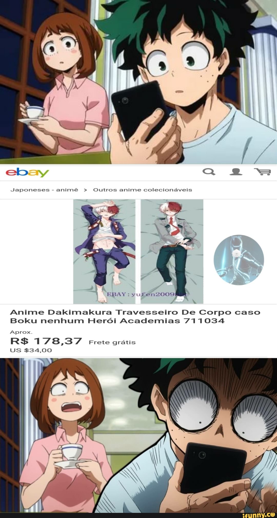 I A Anime Dakimakura Travesseiro De Corpo caso Boku nenhum Herói Academias  711034 Aprox. R$ 1 78,37 Frete grátis - iFunny Brazil