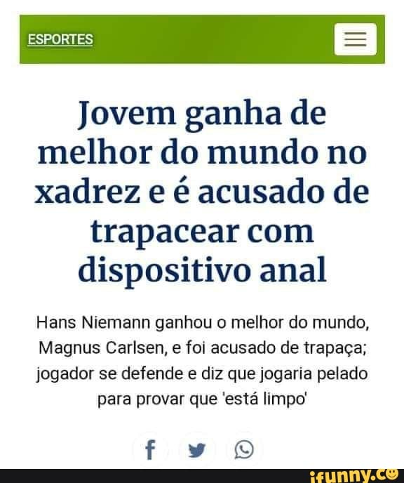 Xadrez: Brasileiro já venceu acusado de trapacear com plugue anal