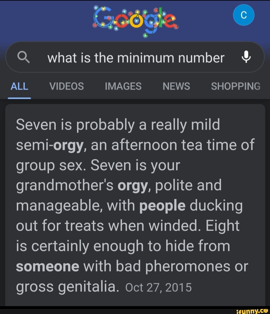 Q whatis the minimum number & ALL VIDEOS IMAGES NEWS SHOPPING Seven is  probably a really