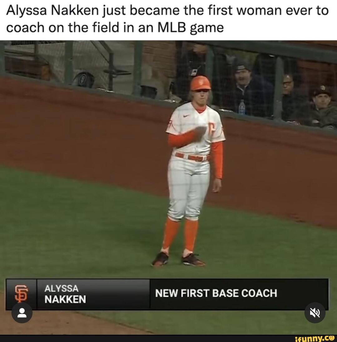 Alyssa Nakken becomes first woman to coach on-field in MLB game