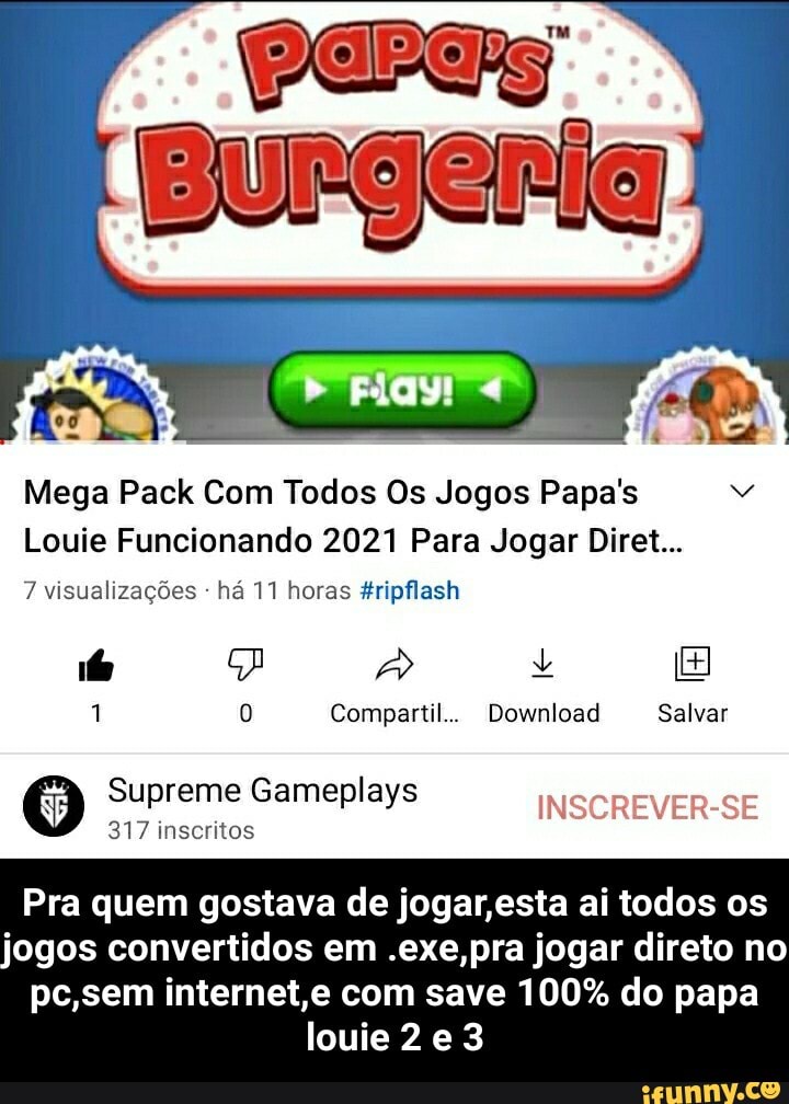 Mega Pack Com Todos Os Jogos Papa's Louie Funcionando 202% Para