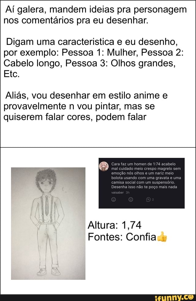 Eu vou fazer um desenho em estilo de anime.