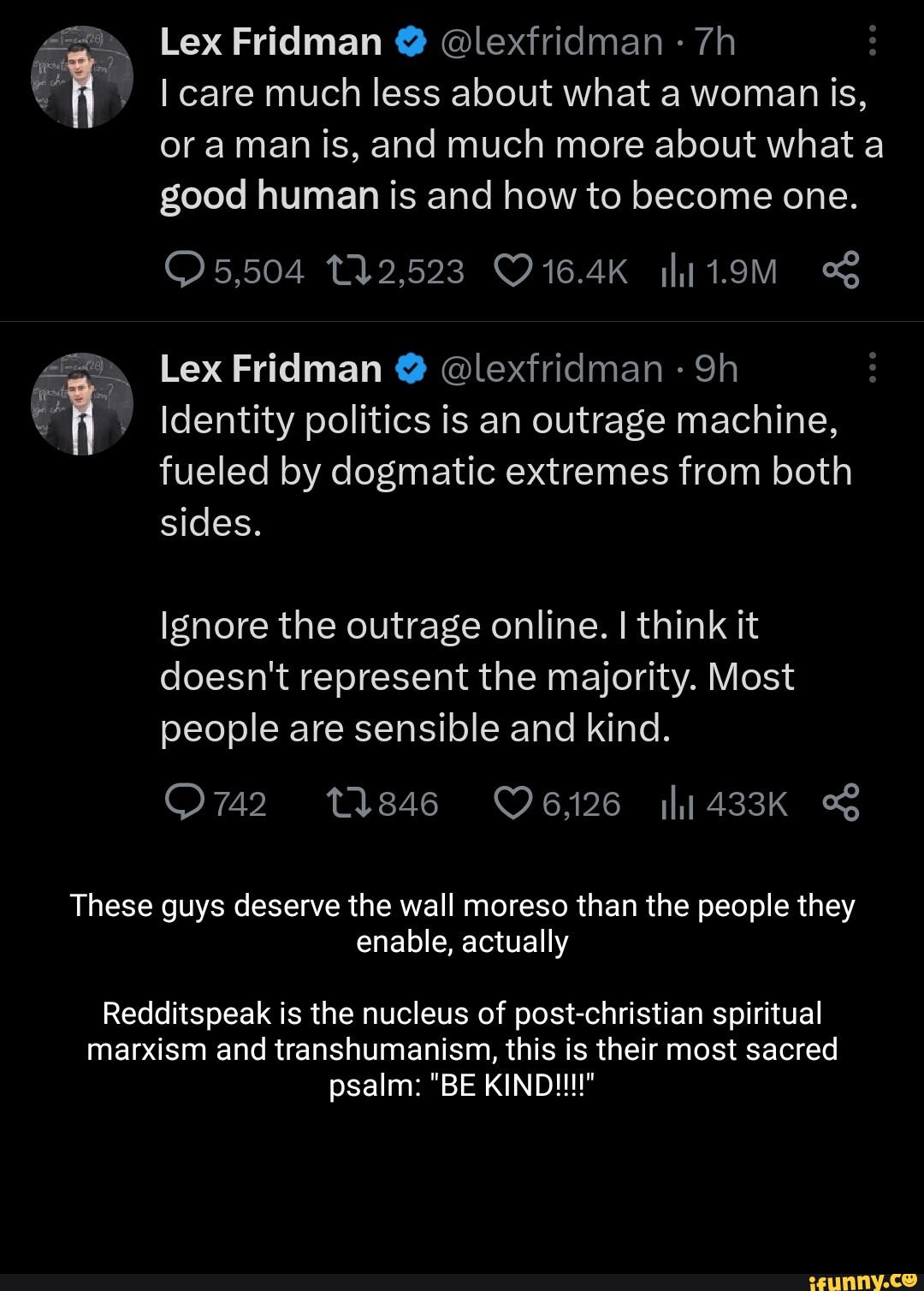 Lex Fridman Says Be Kind - Lex Fridman Twitter Quote