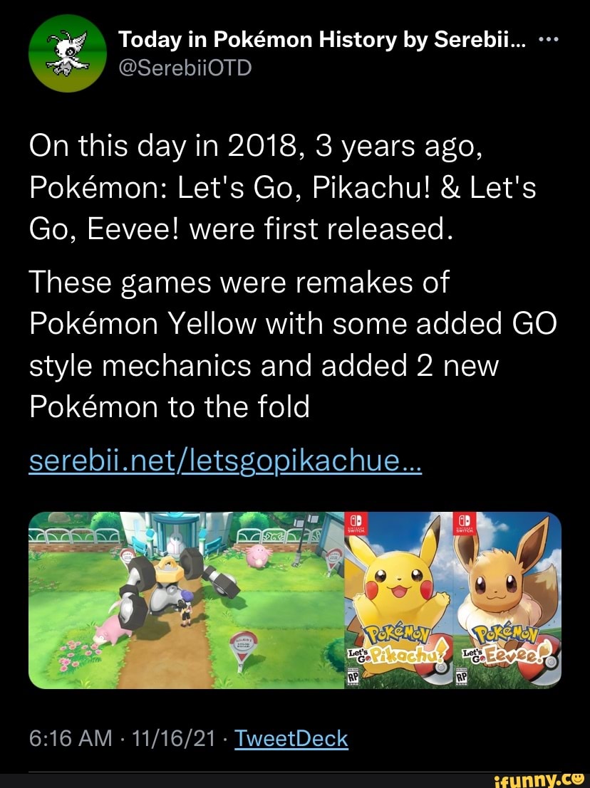 Serebii.net - On this day in 2018, two years ago, Pokémon