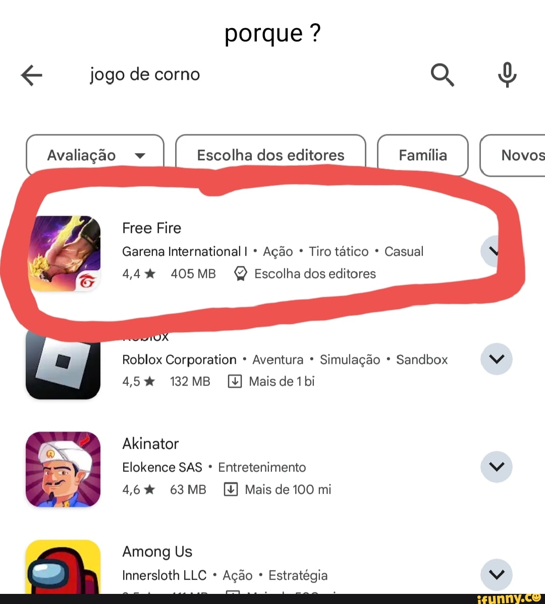 Porque ? jogo de corno Escolha dos editores Free Fire Garena International  I * Ação * Tiro