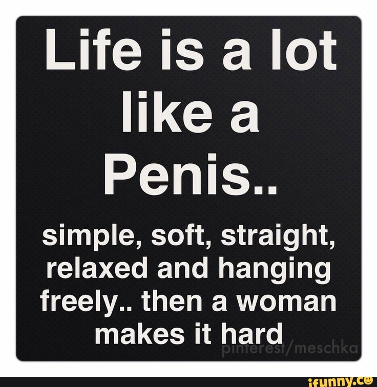 Adult Joke Life is Like a Penis Women Make It Hard For No Reason