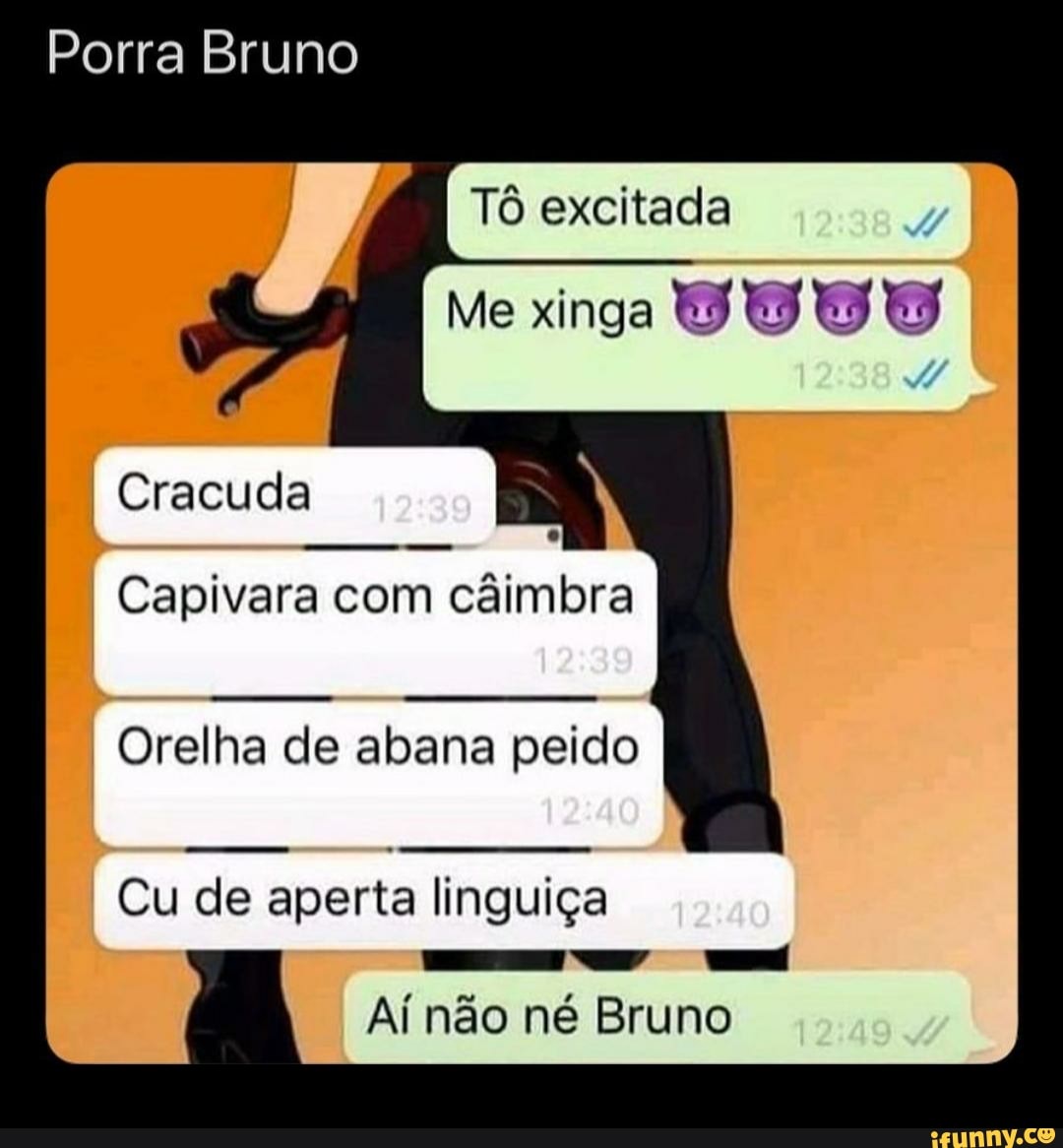 Tô excitada Me xinga BEBA Cracuda Orelha de abana peido Cu de aperta  linguiça TE O Aí não né Bruno - iFunny Brazil