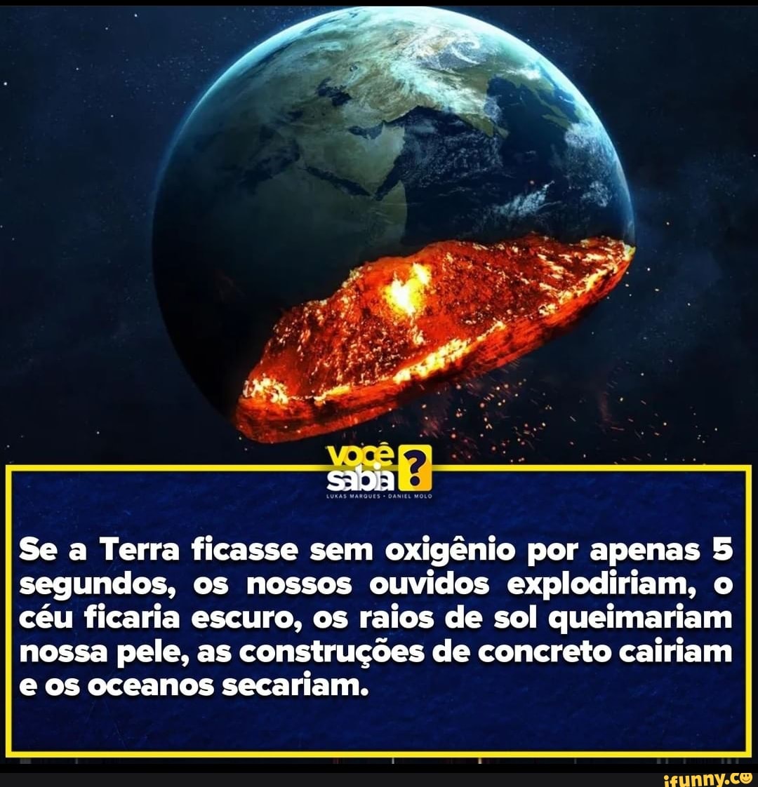 ARQUIVOS OCULTOS Se a Terra ficasse sem oxigênio por apenas 5 segundos, os  nossos ouvidos iriam