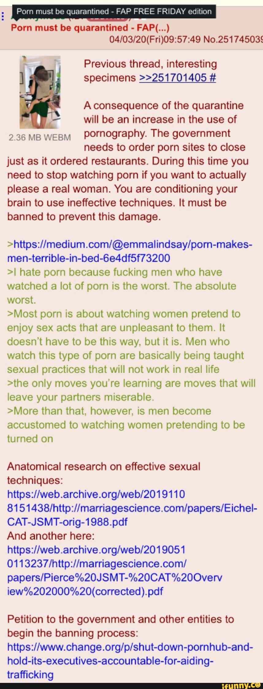 Porn must be quarantined FAP FREE FRIDAY edition É Porn must be quarantined  040320(