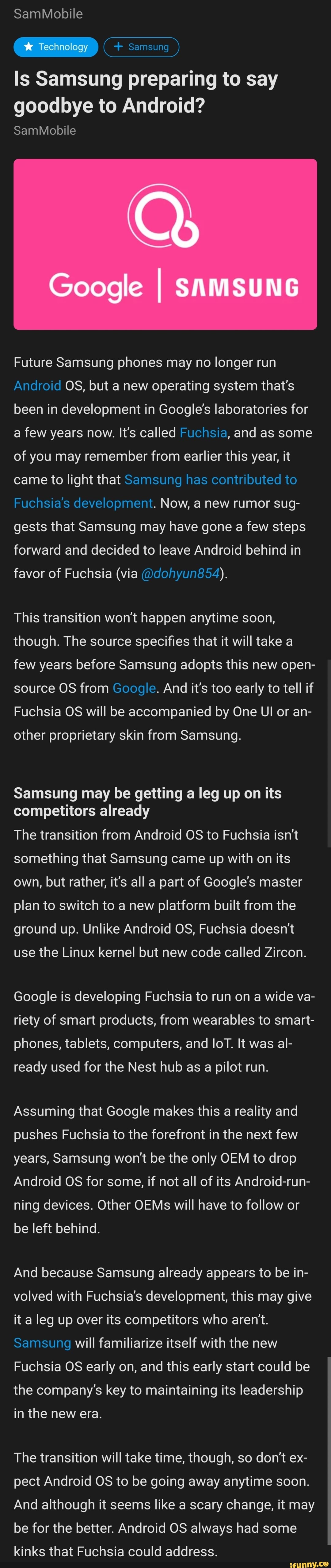 SamMobile GED Is Samsung preparing to say goodbye to Android? SamMobile  Google I SAMSUNG Future Samsung