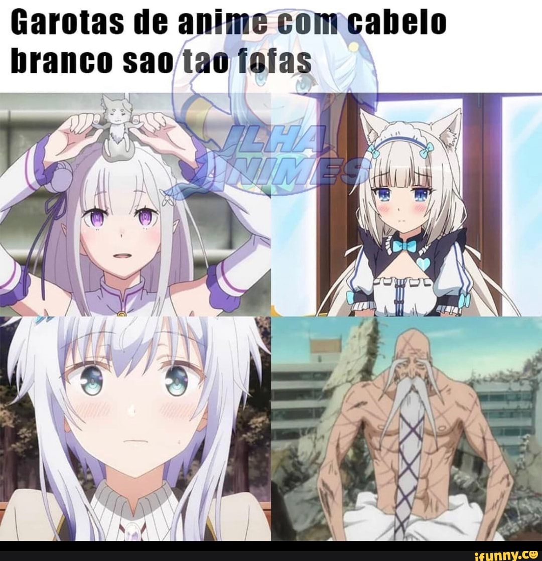 Garotas de anime com cabelo branco sao tao fofas - iFunny Brazil