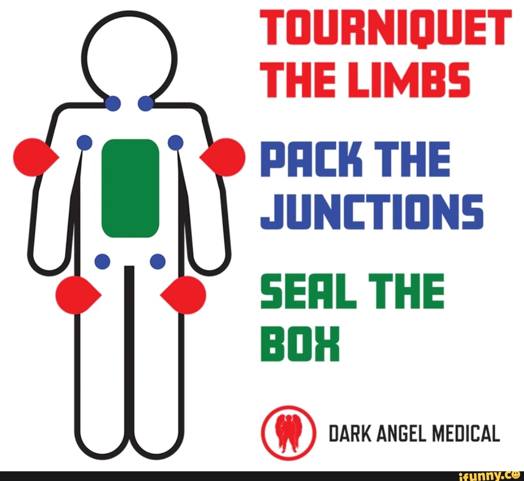 TOURNIQUET THE LIMBS PACK THE JUNCTIONS SEAL THE BO DARK ANGEL MEDICAL