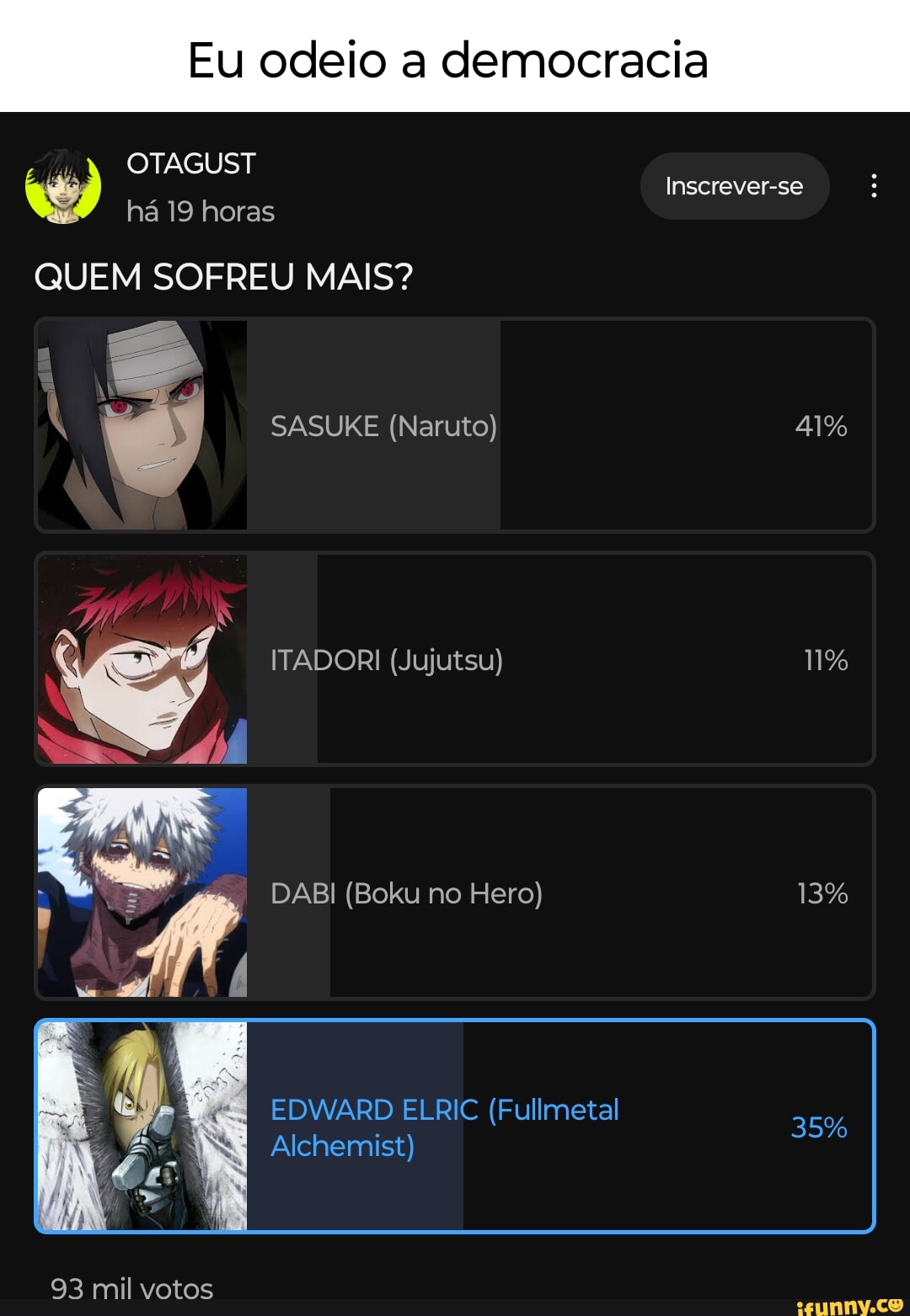 Sem meme so meu inv no anime fighters Inventory: Equimatiny ficia Your  Fighters - iFunny Brazil