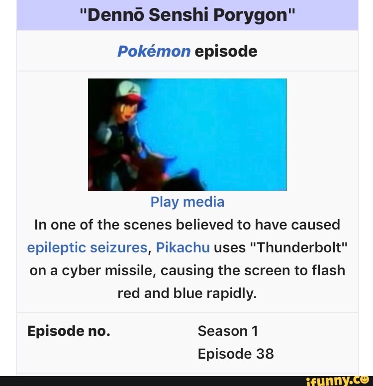 Denno Senshi Porygon: entenda porque episódio de Pokémon foi banido em todo  o mundo