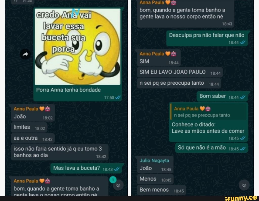 Bucetalsua Porra Anna tenha bondade Anna Paula João limites aa e outra isso  não faria sentido