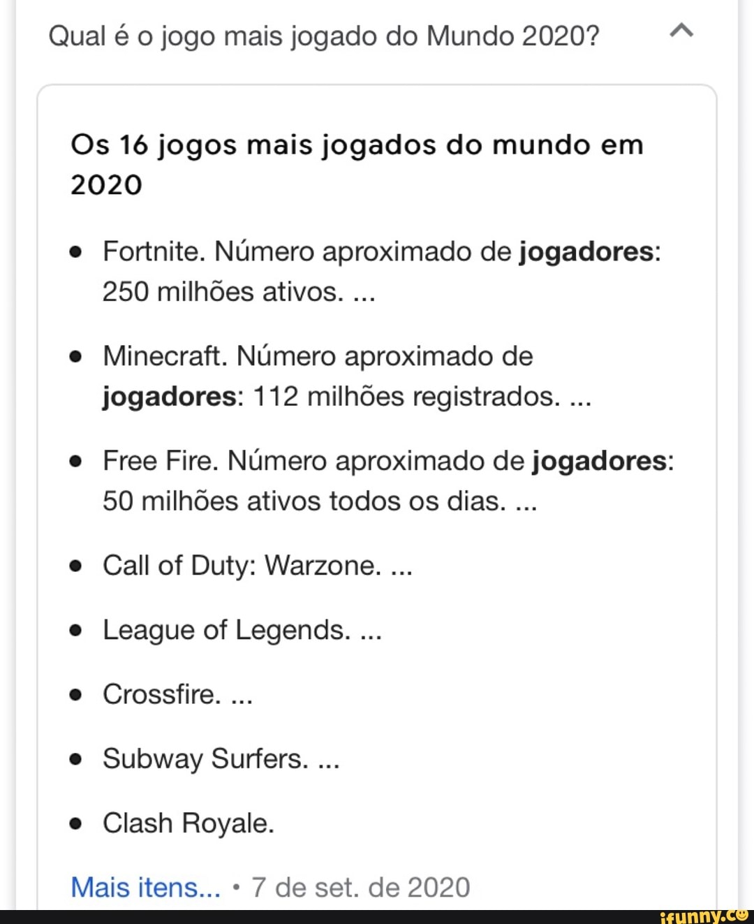 Minecraft e Free Fire são os jogos mais populares do  Brasil