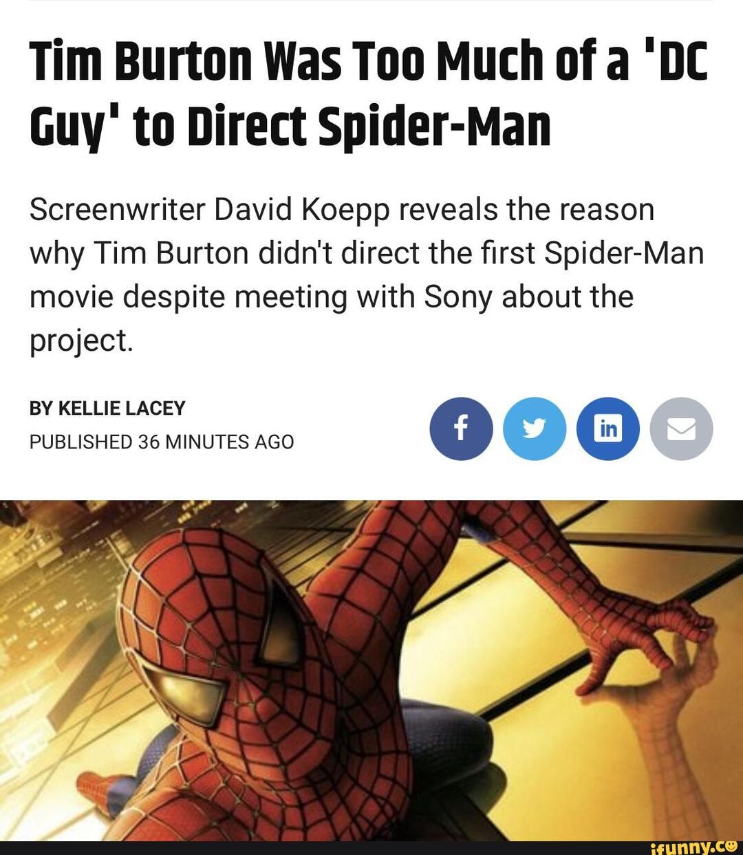 Tim Burton Was Too Much of a DC Guy to Direct Spider Man