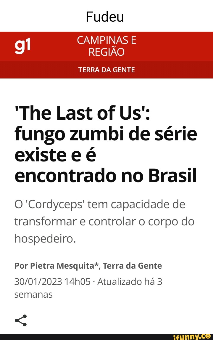 Fungo zumbi da série The Last of Us existe e pode ser encontrado
