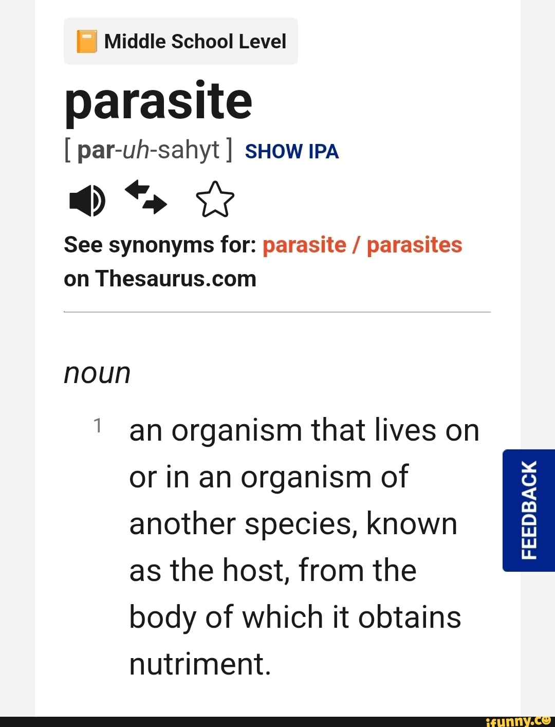 Parasite synonym store