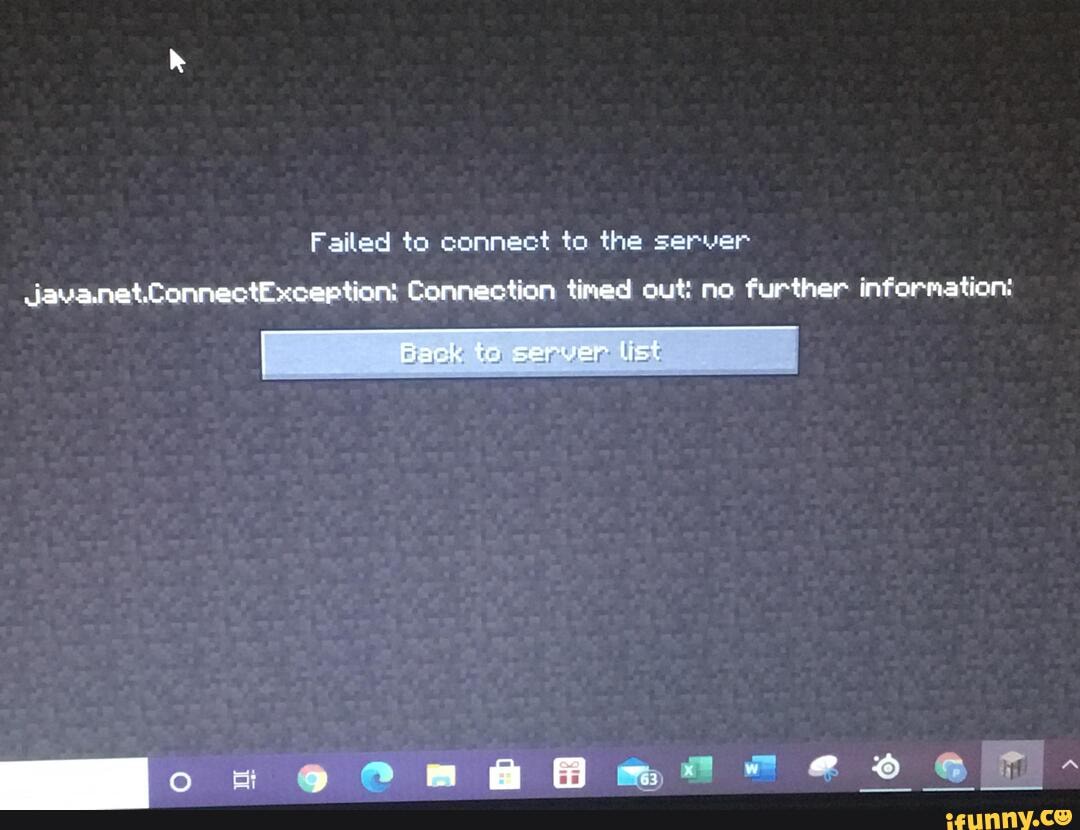 Failed to connect to the server Connection