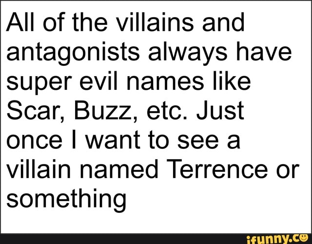 evil villains names