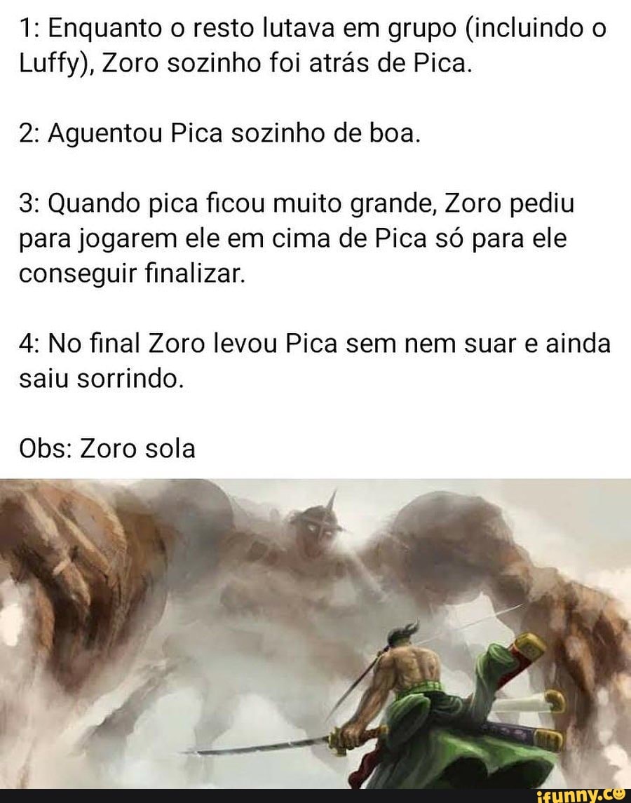 ZORO SOLA :O - O que o luffy aprendeu agora zoro já havia