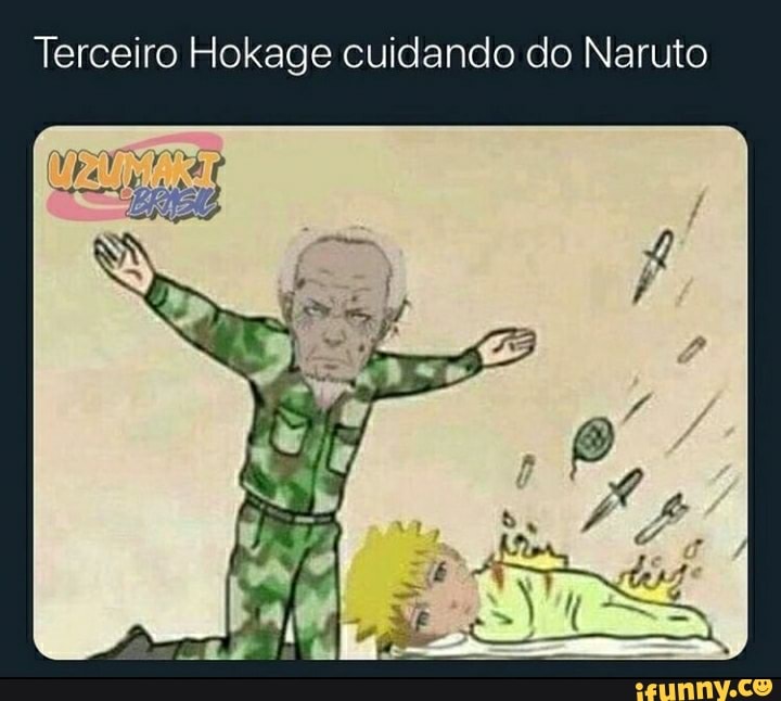 Terceiro Hokage cuidando do Naruto - iFunny Brazil