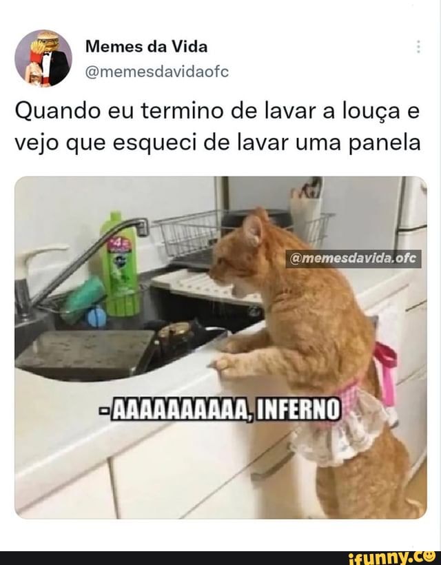 N/A - Memes da Vida Quando é minha vez de lavar a louça - iFunny