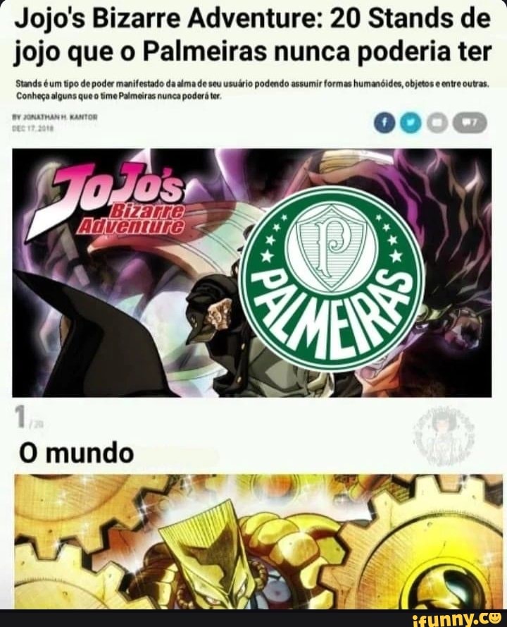 JoJo's Bizarre Adventure - Todos os Stands e seus usuários da