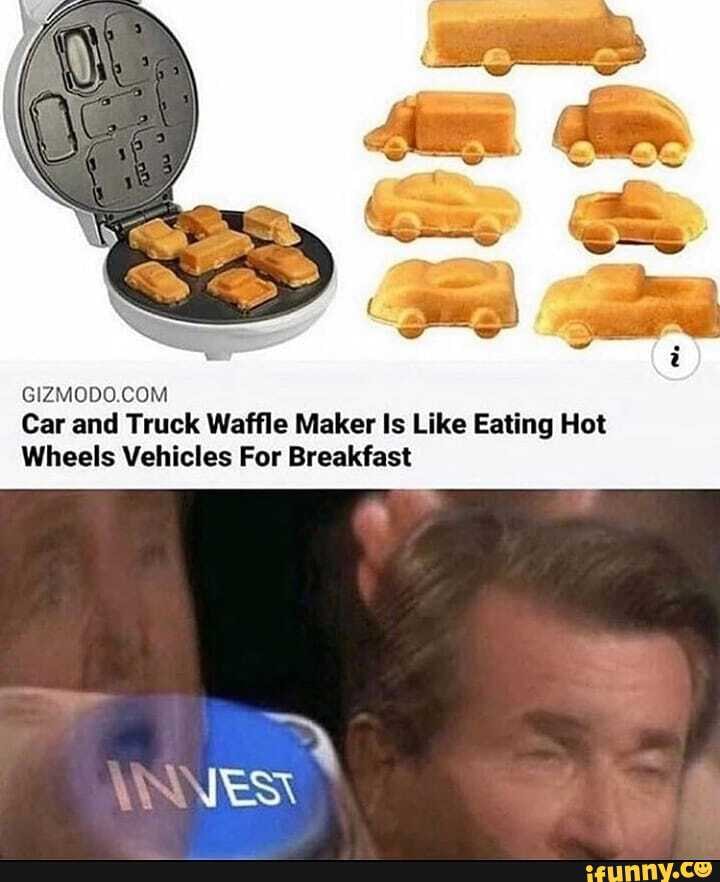 This waffle iron makes 3D cars and trucks for breakfast