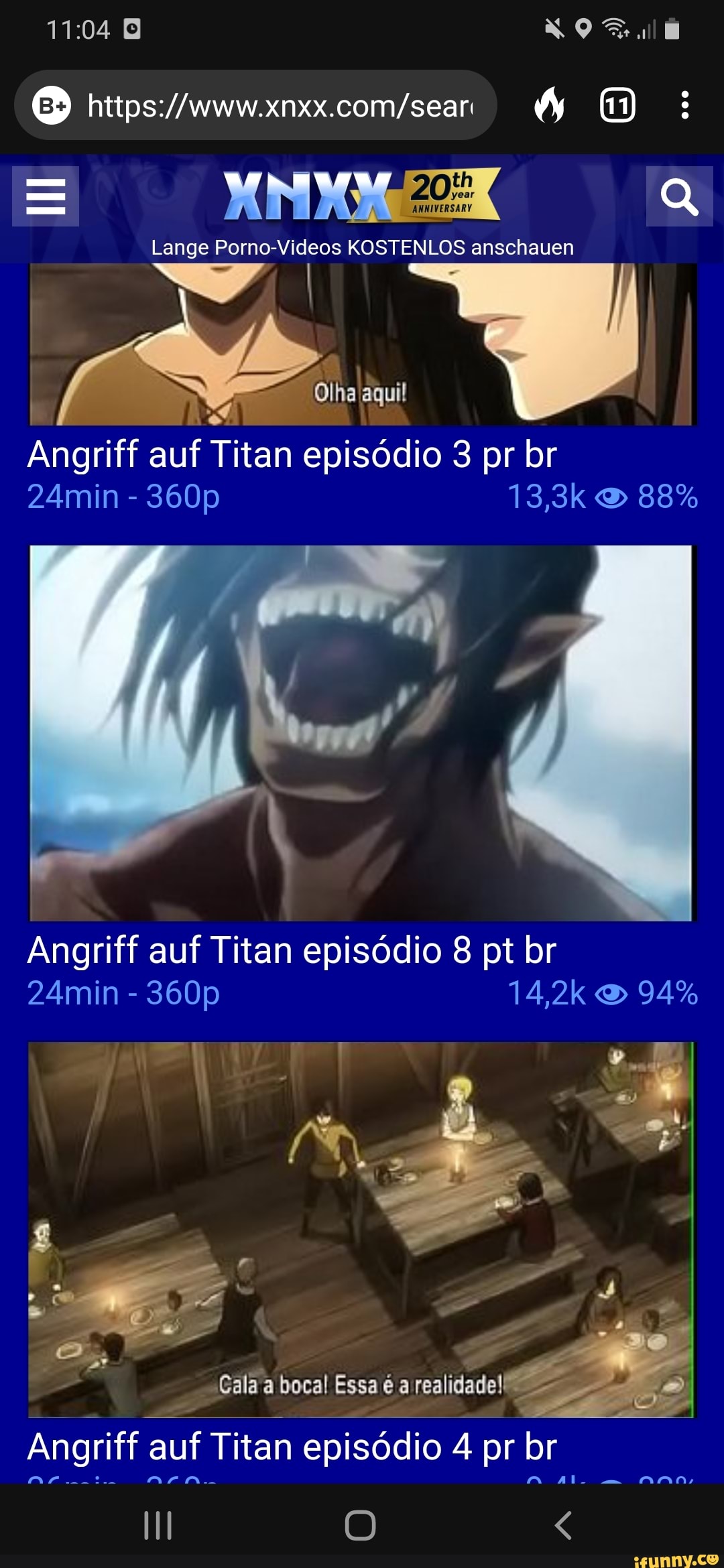 Lange Porno-Videos KOSTENLOS anschauen auf Titan episodio 3 pr br 24min -  360p 13,3k 88% Angriff auf Titan episddio 8 pt br 24min - 360p 14,2k 94% br  - iFunny Brazil