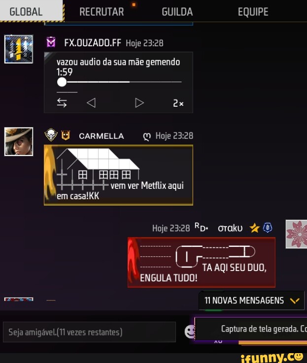 Recrutamento para guilda, Free Fire