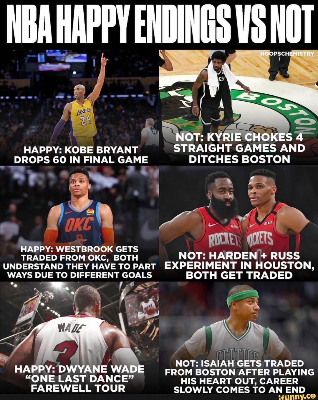 NBA HAPPY ENDINGS VS NOT HOOPSCHEMISTRY NOT: KYRIE CHOKES 4 HAPPY: KOBE  BRYANT STRAIGHT GAMES AND