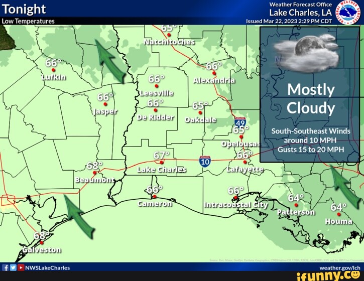 Tonight Low Temperatures Lufkin Natchitoches Alexandria Opelousa Lake