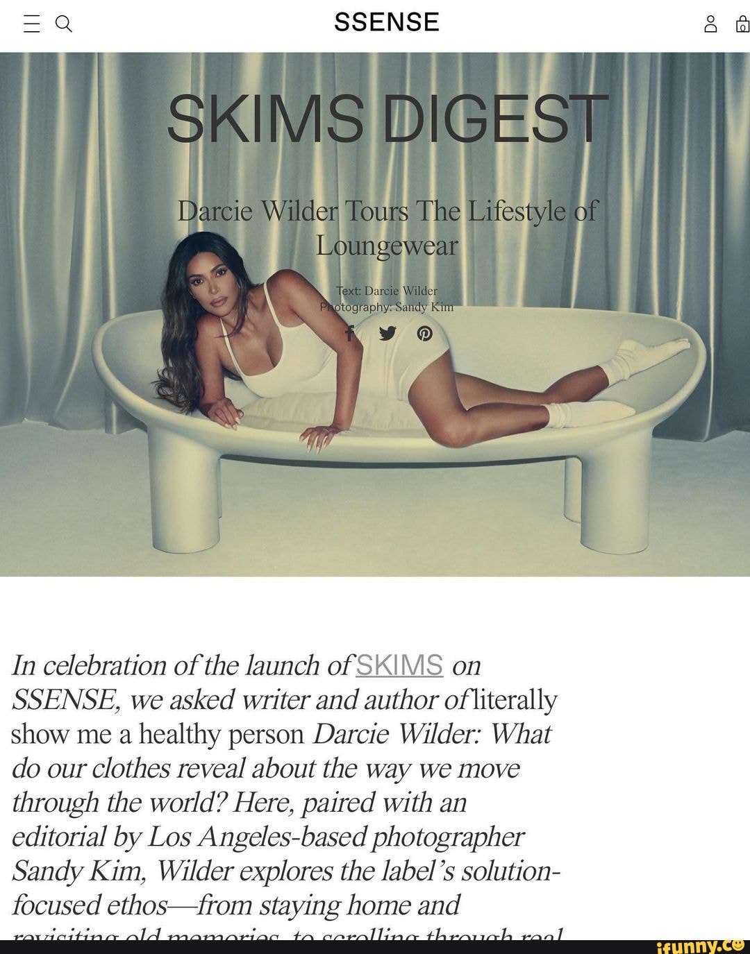 Pp SSENSE SKIMS DIGEST Wilder In celebration of the launch of